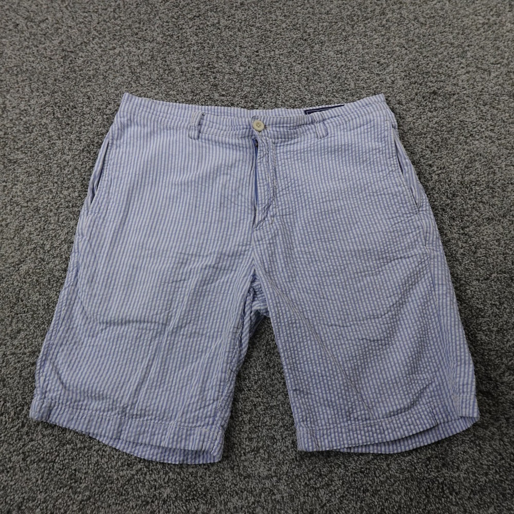 Vineyard Vines Shorts Mens 33 Blue White Seeresucker Chino Bermuda Golf Preppy